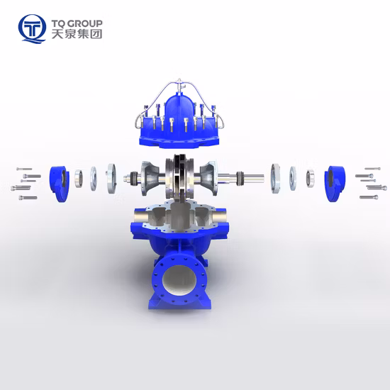 Bomba de água centrífuga de carcaça bipartida de sucção dupla horizontal Tianquan DN80
