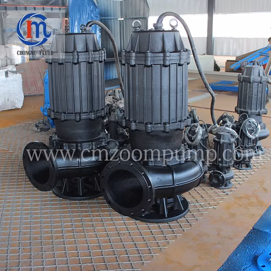 Bomba de drenagem de águas residuais sujas submersíveis sem entupimento Bomba centrífuga de lodo de aço inoxidável vertical Wq Cortador submersível Moedor Bomba de esgoto de mineração
